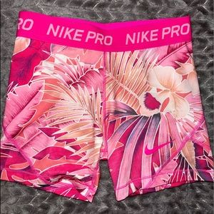 pink flower nike pros